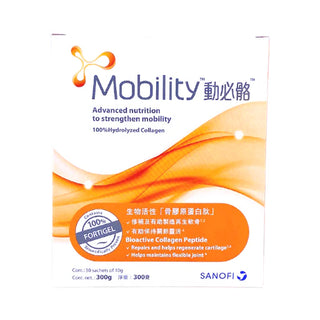 動必骼 Mobility活性骨膠原蛋白肽 (100% Fortigel)10克x30包裝（萬寧版/醫生版 隨機發貨）