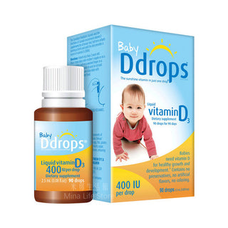 美國 Baby Ddrops 嬰兒維生素D3 寶寶補鈣滴劑400IU 2.5ml 90滴 - 樂誠—網絡批發直銷